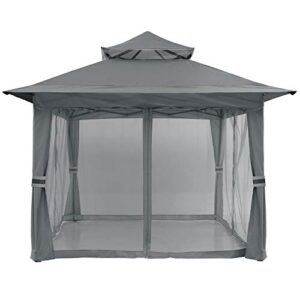 MASTERCANOPY Patio Gazebo Outdoor Pop Up Gazebo with Mesh Walls (13x13 Dark Gray)