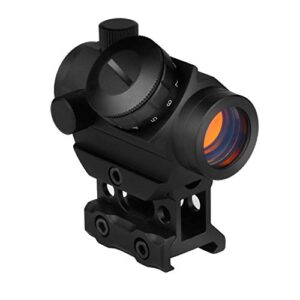 beileshi red dot sight, 4 moa compact red dot gun sight rifle scope with 1 inch riser mount (black color)