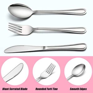LIANYU 9-Piece Kids Silverware Set, Stainless Steel Toddler Utensils Flatware Set, Child Cutlery Tableware Set for 3, Include Knife Fork Spoon, Mirror Finished, Dishwasher Safe