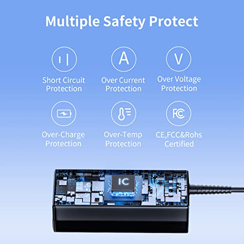 65W USB C Laptop Charger for Dell Chromebook 3100 3400 5190 3380 Latitude 5420 5520 7420 7410 7400 5430 7430 9430 XPS 9350 9360 9365 9370 9380 Ac Adapter Type C Power Supply Cord