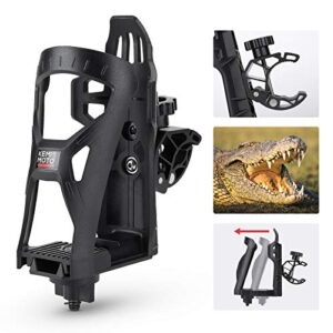 kemimoto motorcycle atv cup holder, upgraded motorcycle drink holder handlebar, water bottle holder mount with 0.6”-1.56” metal clamp for scooter bike boat stroller wheelchair golf push cart tractor