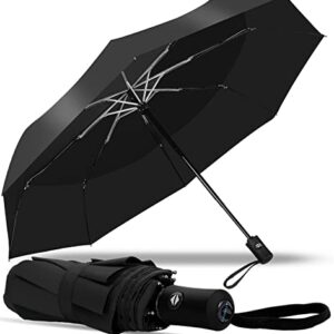 UVANTI Compact Travel Umbrella - Pocket Portable Small Mini Folding Windproof umbrella - Car Backpack Purse Automatic Umbrellas for Rain