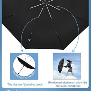 UVANTI Compact Travel Umbrella - Pocket Portable Small Mini Folding Windproof umbrella - Car Backpack Purse Automatic Umbrellas for Rain