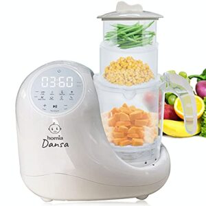baby food maker chopper grinder - mills and steamer 8 in 1 processor for toddlers - steam, blend, chop, disinfect, clean, 20 oz tritan stirring cup, touch control panel, auto shut-off, 110v only