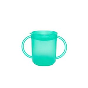 talktools recessed lid cup with handles - 2 lids - green | therapy cups | helps improve lip closure and tongue retraction | alternative to sippy cup