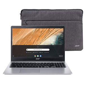 AimCare NewestAcer 15.6 Inch LED HD Chromebook PC Laptop Intel Celeron N4000, 4GB RAM 32GB EMMC Webcam Bluetooth WiFi Microphone, Upto 12.5hrs Battery, Sleeve, Online Class, Chrome OS, 1-Week Support