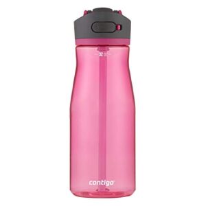 contigo ashland 2.0 leak-proof water bottle with lid lock and angled straw, dishwasher safe water bottle with interchangeable lid, 32oz dragon fruit