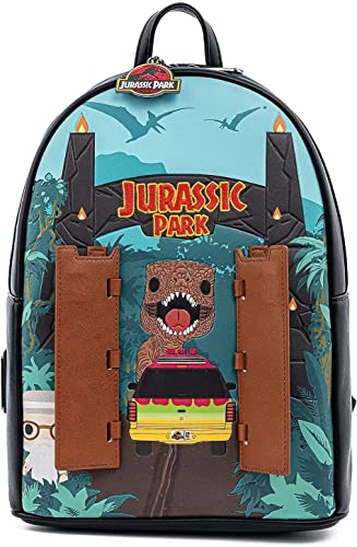 Loungefly POP Jurassic Park Gates Womens Double Strap Shoulder Bag Purse,One Size, Multi