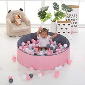 LimitlessFunN Kids Ball Pit Foldable Double Layer Oxford Cloth Play Ball Pool with Storage Bag (Balls Not Included) Playpen for Baby Toddlers (32 Inch, Small, Pink)