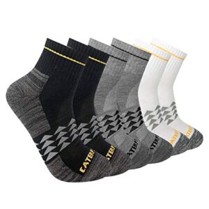 cat mens half cushioned quarter sock, multi color (3 pack), large us