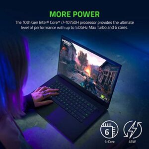 Razer Blade 15 Base Gaming Laptop 2021: Intel Core i7-10750H 6 Core, NVIDIA GeForce RTX 3070, 15.6" FHD 1080p 144Hz, 16GB, 512GB SSD - CNC Aluminum - Chroma RGB Lighting - Thunderbolt 3