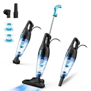 tc-junesun stick vacuum cleaner, 4 in 1 lightweight corded vac with handheld, 400w 15kpa powerful suction small dorm vacuum cleaner portable with hepa filters, for sofa, curtains, hard floor, pet hair