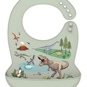lofca Silicone Bib For Babies & Toddlers Self Feeding BPA Free Waterproof Comfortable Soft Dinosaur