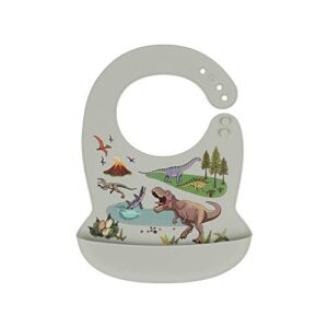 lofca Silicone Bib For Babies & Toddlers Self Feeding BPA Free Waterproof Comfortable Soft Dinosaur