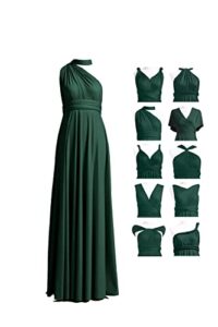 infinity dress with bandeau, convertible and bridesmaid dress, evening and transformer maxi dress (one size, dark green)