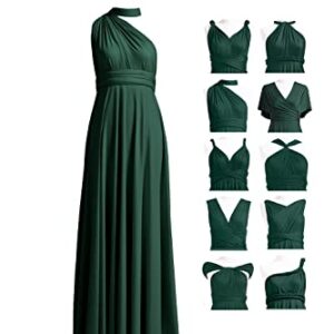 Infinity Dress with Bandeau, Convertible and Bridesmaid Dress, Evening and Transformer Maxi Dress (One Size, Dark Green)