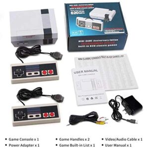 Retro Game Console,Classic Mini Console with Built-in 620 Classic Edition Games and 2 Controllers,AV Output Video Games for Kids and Adults as Gifts.