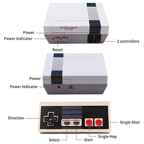 Retro Game Console,Classic Mini Console with Built-in 620 Classic Edition Games and 2 Controllers,AV Output Video Games for Kids and Adults as Gifts.