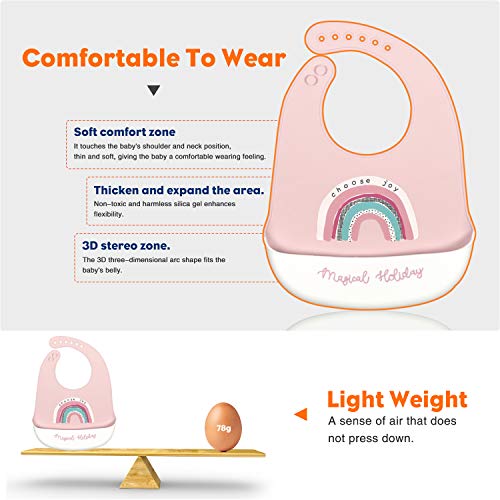 Baby Feeding Supplies Baby Fruit Spoon and Bib BPA Free Baby Food Feeder(Pink)