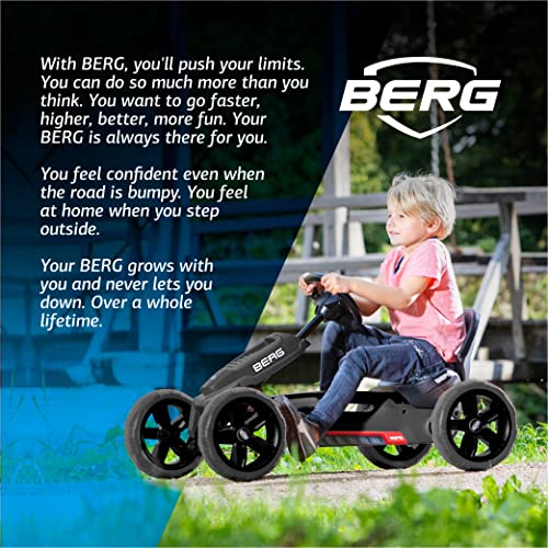 Berg Reppy Rebel Kids Go Kart - Pedal Go Kart for Boys & Girls - Kid's Pedal Vehicles with Soundbox & Adjustable Seat - Pedals Cars for Kids - Black Ride-On Children's Go Cart for Ages 2.5-6 Years