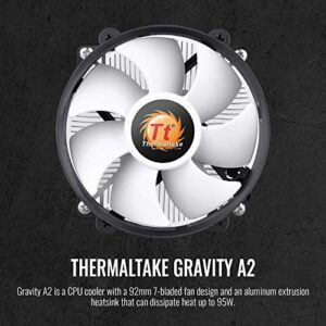 Thermaltake 95W Gravity A2 CPU Cooler, 92mm 4-Pins PWM 1200~3500rpm Aluminum Extrusion CPU Cooling Fan for AMD AM5 AM4 CL-P078-AL09WT-A