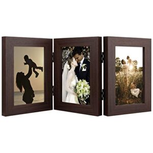 golden state art photo frame, 4x6, brown, 3 count
