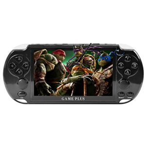 handheld game consoles for kid and adult, 5.1 inch hd screen dual joystick with 8gb 3000+ free games gbc/gba/fc/md/arcade, support tv out/movie/video/music/record/save game progress, (black)
