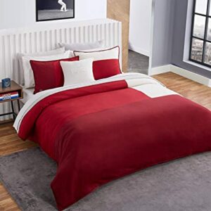 Lacoste Cliff Duvet Set, Full/Queen, Red