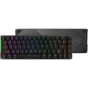 asus rog falchion wireless 65% mechanical gaming keyboard | 68 keys, aura sync rgb, extended battery life, interactive touch panel, pbt keycaps, cherry mx blue switches, keyboard cover case