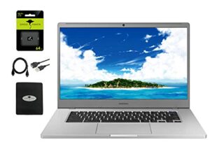 samsung chromebook 4+ 15.6 fhd laptop for business and student, intel celeron n4000, 4gb ram, 32gb emmc gigabit, wi-fi, up to 10.5 hours battery life, chrome os w/64gb micro sd card, gm accessories