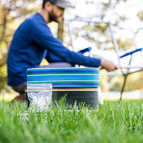 Lawn Chair USA Chair Replacement Lawn Chair Webbing - Webbing for Lawn Chairs. UV-Resistant Straps Made with Durable Polypropylene. Chair Webbing Kit (2 1/4" x 150', Sea Island White)