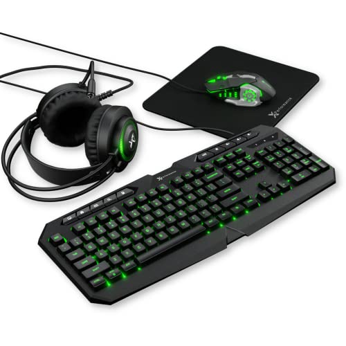 Gaming Keyboard and Mouse and Headset and Mouse Pad, X9 Performance 4 in 1 RGB Gaming Bundle Set Up to Game - Gaming Mouse and Keyboard Combo Kit Works with Xbox One, PS5, PS4