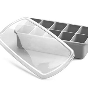 melii Silicone Baby Food Freezer Tray with Lid (Grey)