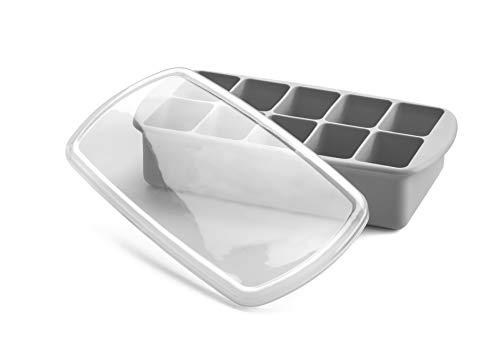 melii Silicone Baby Food Freezer Tray with Lid (Grey)