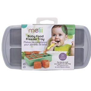 melii Silicone Baby Food Freezer Tray with Lid (Grey)