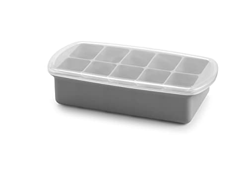 melii Silicone Baby Food Freezer Tray with Lid (Grey)