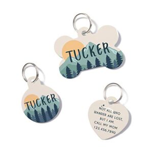 waaag Personalized Moutain Landscape Sunset Sunrise Pet ID Tags, Dog Tag, Cat Tag, Name ID Tag, Dog Collar Tag, Cat Collar Tag