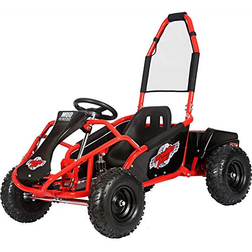 MotoTec Mud Monster Kids Electric 48v 1000w Go Kart Full Suspension Red