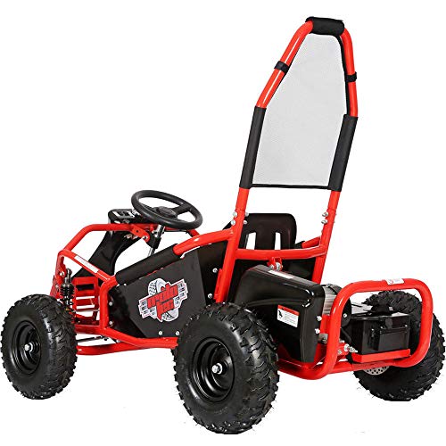 MotoTec Mud Monster Kids Electric 48v 1000w Go Kart Full Suspension Red