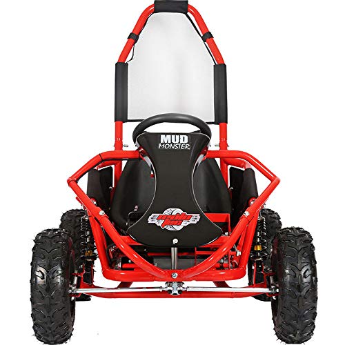 MotoTec Mud Monster Kids Electric 48v 1000w Go Kart Full Suspension Red