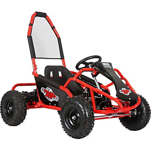 MotoTec Mud Monster Kids Electric 48v 1000w Go Kart Full Suspension Red