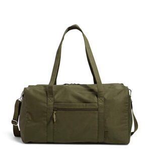 vera bradley women's cotton large travel duffel bag, climbing ivy green, one size