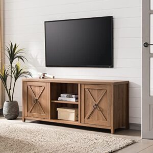 henn&hart rectangular tv stand for tv's up to 65" in golden oak, electric fireplace tv stands for the living room
