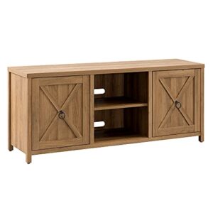 Henn&Hart Rectangular TV Stand for TV's up to 65" in Golden Oak, Electric Fireplace TV Stands for the Living Room