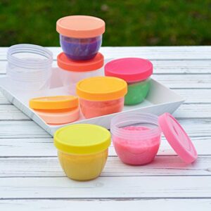 Youngever 18 Sets Baby Food Storage, 6 Ounce Baby Food Containers with Lids, 9 Bright Pink Colors, with Lids Labels