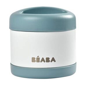 beaba stainless steel insulated food jar, 16 oz (cloud)