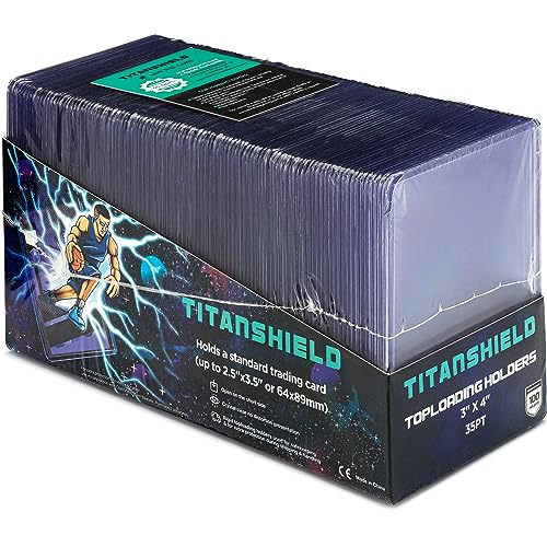 (100 ct.) TitanShield 3"x4" Platimum Quality Seamless Toploaders Top Loader Sleeves for Collectible Trading Cards Compatible with Pokemon MTG Kpop Photocards