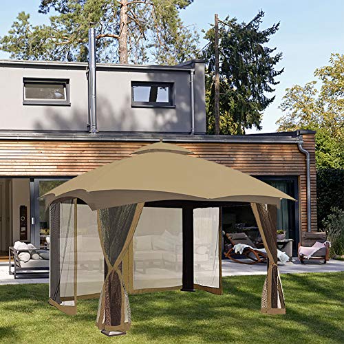 CoastShade Universal Replacement Canopy Mosquito Netting Screen Sidewalls Only for 10' x 12' Gazebo Canopy,Beige