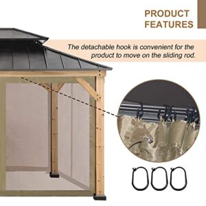 CoastShade Universal Replacement Canopy Mosquito Netting Screen Sidewalls Only for 10' x 12' Gazebo Canopy,Beige