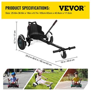 VEVOR Hoverboard Seat Attachment 6.5" 8" 10" Hoverboard Go-Kart Attachment for Kids and Adults with Adjustable Frame Length